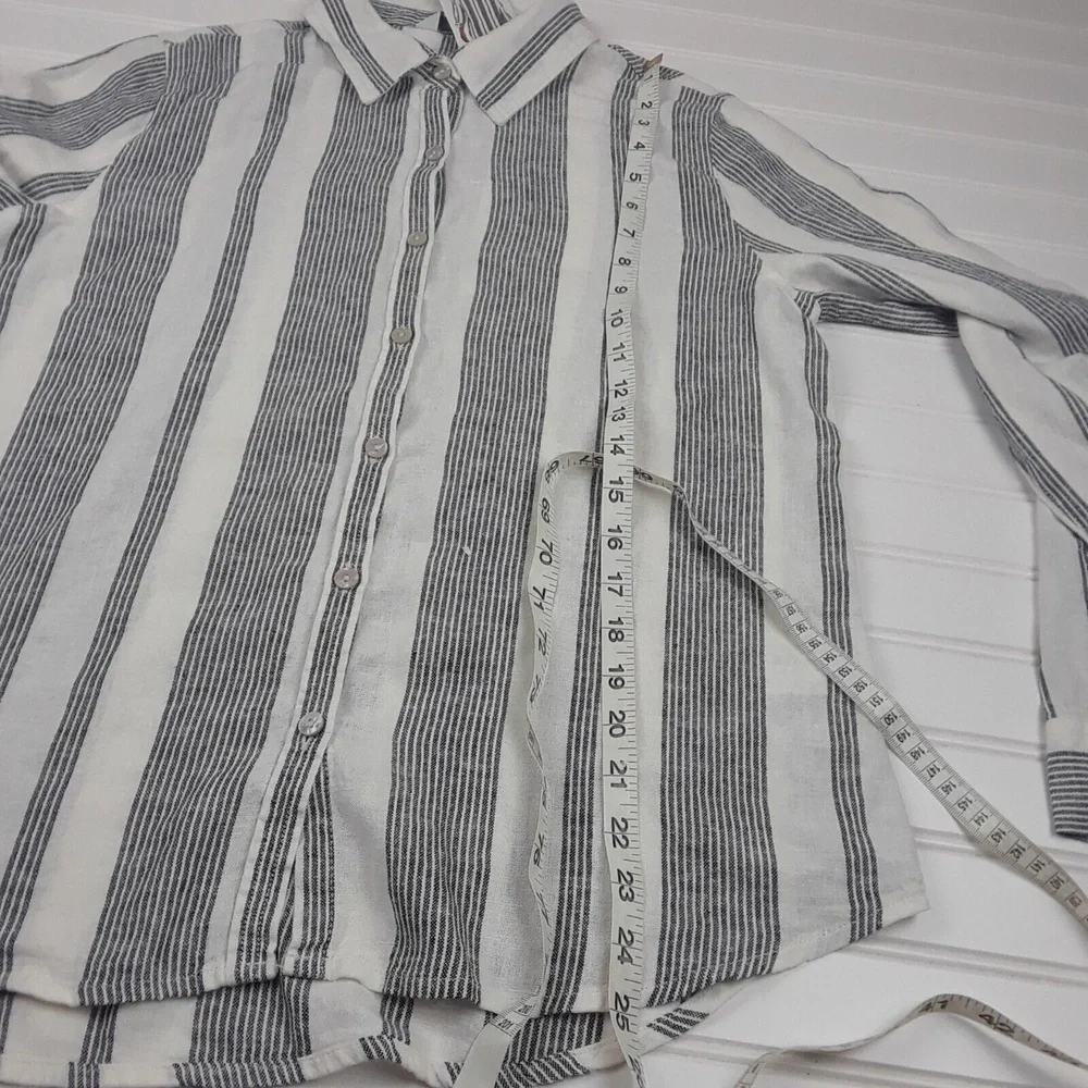 Orvis Ladies Women's Long Sleeve Button Front Linen Blend Top Shirt Size S - Picture 9 of 9